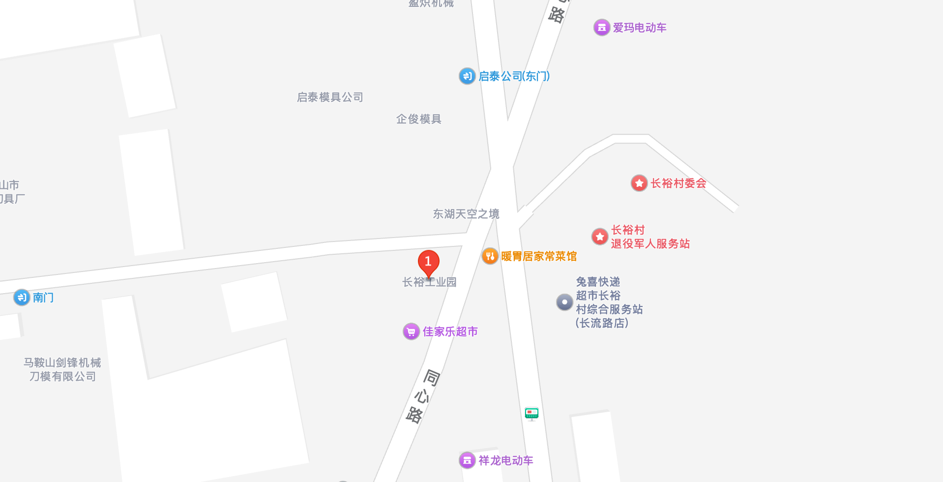 用户提供的长裕工业园位置地图截图